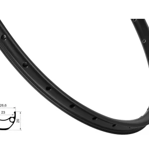 FORCE XC Basic fælg 27,5"(584x23) aluminium 36 eger huller - Skivebremse - Sort | Spar mere